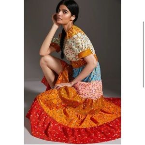 Anthropologie Tiered & True Floral Boho Maxi Dress
Size Medium